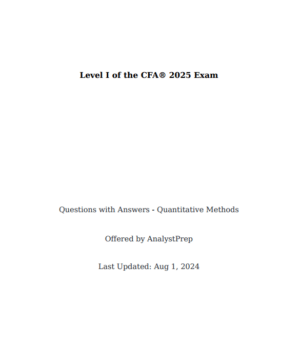 CFA Livello 1 2025 AnalystPrep Question Bank (Domande + Risposte)