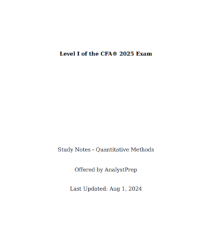 CFA Level 1 2025 AnalystPrep Studie aantekeningen + Formuleblad