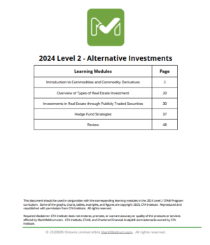 CFA Seviye 2 2024 Mark Meldrum Çalışma Notları