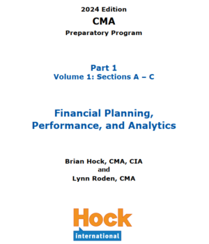 Hock CMA Part 1 Textbook 2024 : Planification financière, performance et analyse