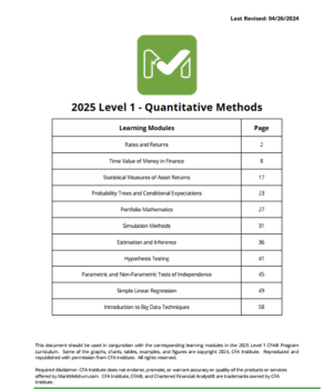 CFA Nivel 1 2025 Mark Meldrum Apuntes + Hoja de fórmulas + Seminarios + Requisitos previos