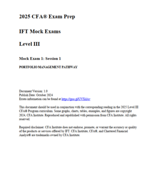 CFA 2025 Examen blanc de niveau 3 Parcours de gestion de portefeuille