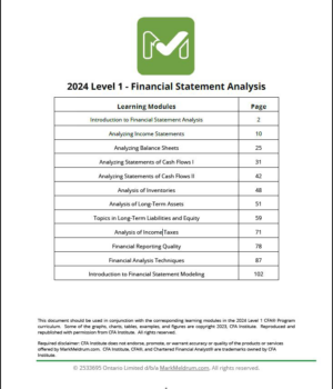 2024 CFA Level 1 Mark Meldrum Notes with Formula Sheet